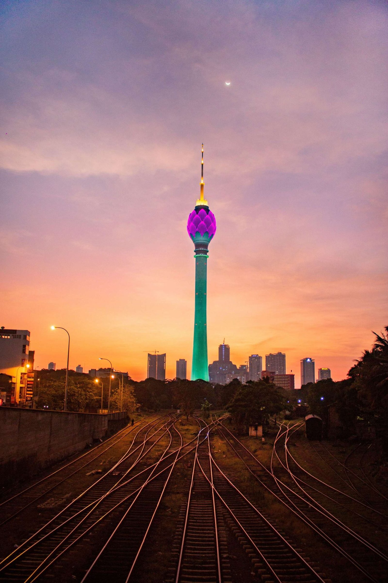 Lotus Tower at dusk, Colombo